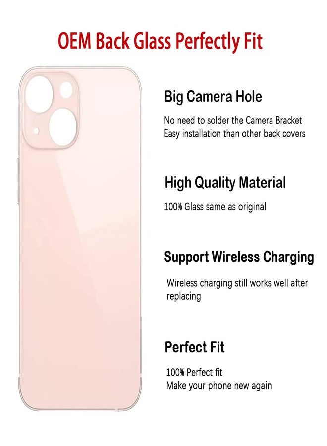 Perzework OEM Rear Back Glass Replacement (Pink) Compatible with iPhone 13 6.1 inches All Carriers with Pre-Installed Adhesive and Repairing Tool Kits - Image 3